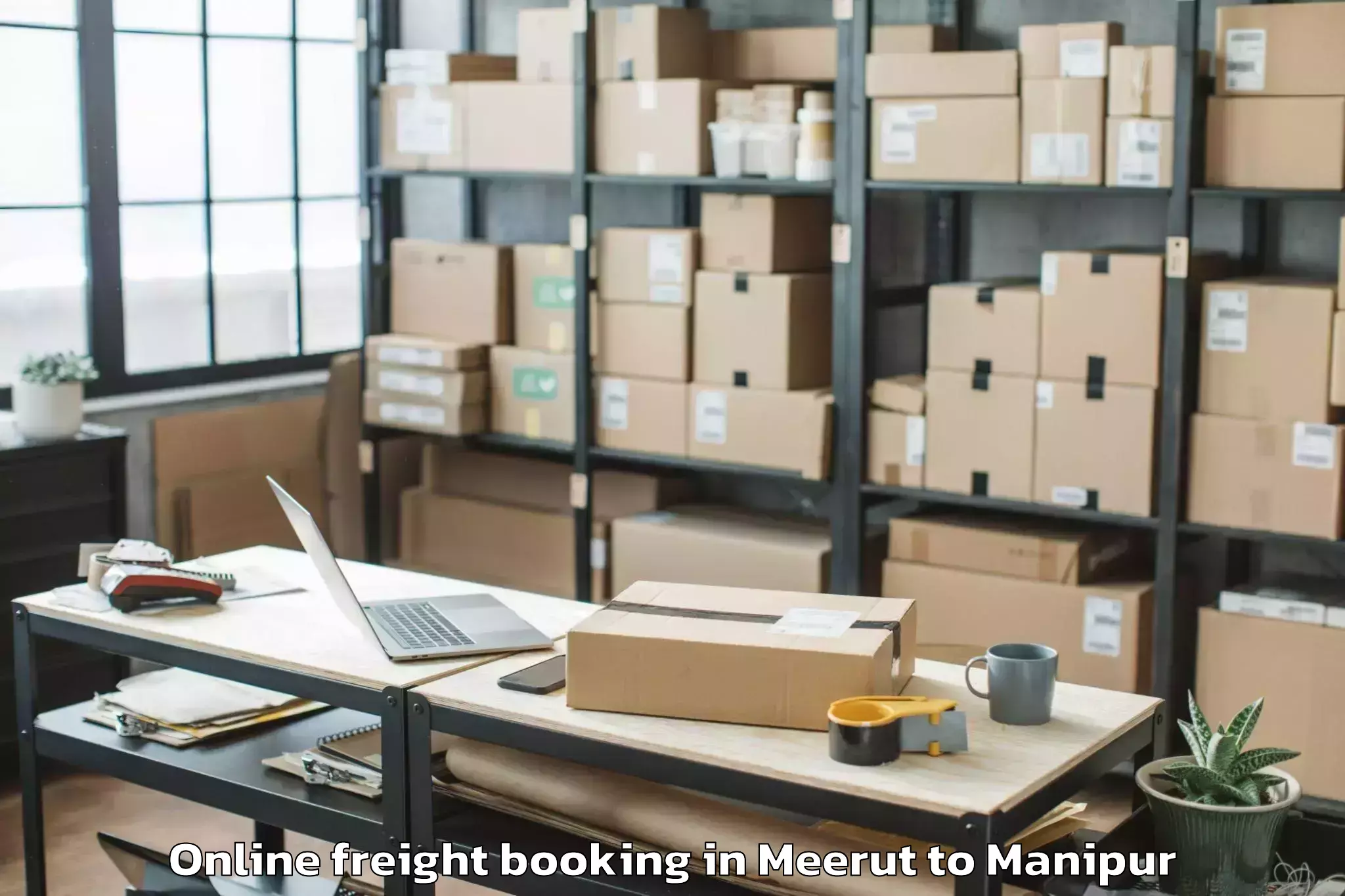 Reliable Meerut to Thanlon Online Freight Booking